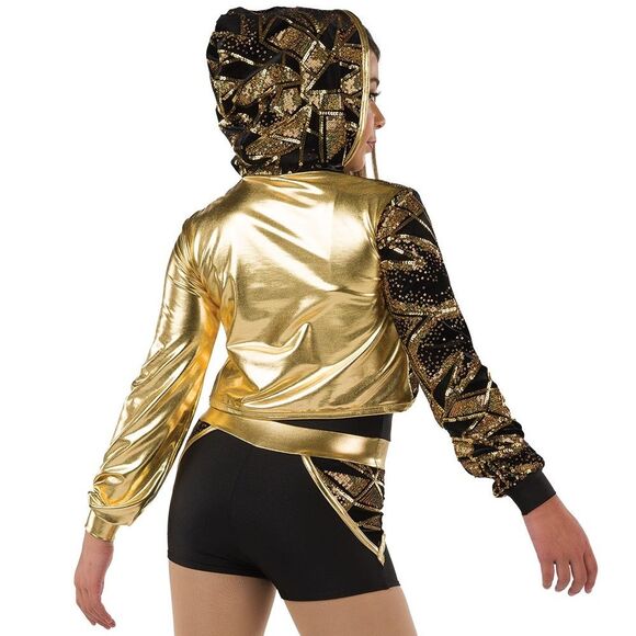 Foil Hip-Hop Gold and Black You’re An Allstar Dance Costume Size ISC (7/8) - Picture 2 of 10